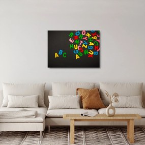 Sklenený obraz - farebné písmenká (70x50 cm)
