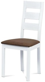 Autronic -  Jedálenská stolička BC-2603 WT, masív biely, poťah hnedý