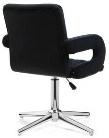 LuxuryForm DESIGN Stolička BOSTON VELUR na striebornom kríži - čierna