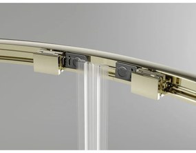 Mexen Exo, posuvný polkruhový sprchový kút 80 x 80 cm, číre sklo, zlatá, 8132-080-080-50-00