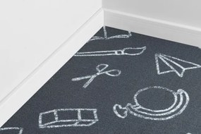 Detský metrážny koberec SCHOOL sivý