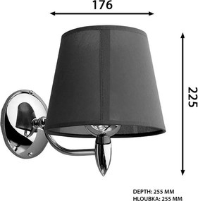 SAPHO - HANBO nástenné svietidlo E27, 60W, 230V, IP21, chróm, AU526