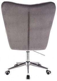 LuxuryForm DESIGN Kreslo AURORA VELUR na striebornej podstave s kolieskami - tmavo šedé