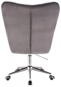 LuxuryForm DESIGN Kreslo AURORA VELUR na strieborné podstave s kolieskami - tmavo šedé