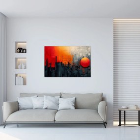 Obraz - Abstraktná maľba mesta (90x60 cm)