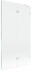 Mexen Lunar, 2-krídlová vaňová zástena pravá 100 x 150 cm, číre sklo, biela, 897-100-100-20-00-P