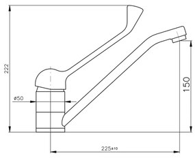 RAV Slezák MS605.0 - Umývadlová batéria s lekárskou pákou MISSISSIPPI chróm