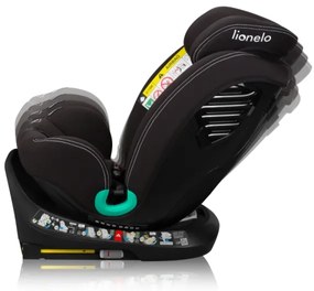Lionelo – otočná autosedačka so základňou BASTIAAN ONE i-Size 40-150 cm Black Carbon