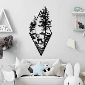 Nástěnná kovová dekorace Deer I. černá