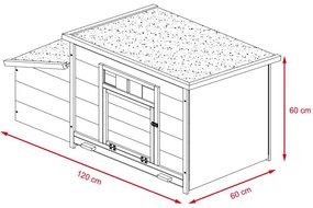 Kurník Avenberg HANK 120 x 60 x 60 cm (hnedý)