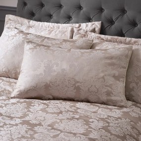 Béžové damaškové obliečky na dvojlôžko 200x200 cm Damask Jacquard – Catherine Lansfield