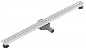 Mexen Flat nerezový sprchový žľab s rotačným 360° sifónom 90 cm, vzor SLIM, biela, 1241090