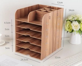 Vysoký kombinovaný DIY zakladač na dokumenty QS506 dub/svetlé drevo