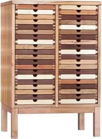 Vysoká skrinka SIXtematic s 50 zásuvkami A4, 62×40×106 cm Orech