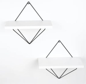 SADA 2x Nástenná polica 14x30 cm biela