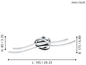 Eglo 96308 - LED Stropné svietidlo SELVINA 2xLED/6W a 7W/230V