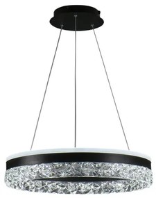 LED Stmievateľný luster na lanku LED/80W/230V 3000-6500K čierna + diaľkové ovládanie