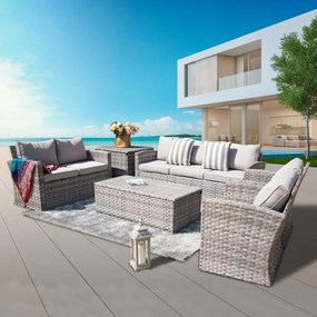 Veľký záhradný sofa set s boxom na podušky AUCKLAND