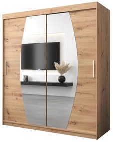 Šatníková skriňa 180 cm Eclipse (dub artisan + dub artisan). Akcia -26%. Vlastná spoľahlivá doprava až k Vám domov. 1063423