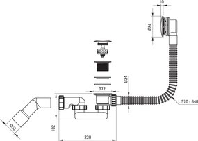 Deante Deante, vaňový sifón, automat ClickClack, brúsený bronz, DEA-NHC_C57B