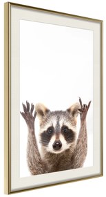 Artgeist Plagát - Raccoon [Poster] Veľkosť: 40x60, Verzia: Čierny rám