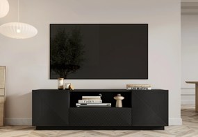 TV stolík Asha 167 cm s otvorenou policou - čierny mat