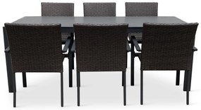 Záhradný jedálenský set Viking XL + 6x ratanová stolička Wicker Pat
