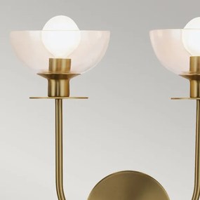 Alora Mood ALM-SYLVIA-2WB-BG-CL - Nástenné svietidlo SYLVIA 2xE14/40W/230V zlaté