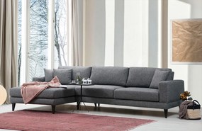 Rozkladacia rohová pohovka Nordic 303 x 90 cm, ľavá, tmavosivá
