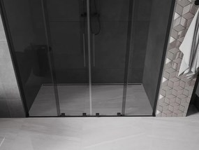 Mexen Velar L Duo, posuvné sprchové dvere do otvoru 180 cm, 8mm šedé sklo, čierna matná, 871-180-003-42-70