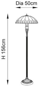 Endon 63972 - Stojacia lampa Tiffany BROOKLYN 2xE27/60W/230V priemer 50 cm