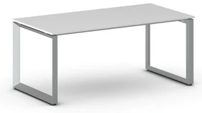 Kancelársky stôl PRIMO INSPIRE, sivostrieborná podnož, 1800 x 900 mm, biela
