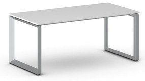 Kancelársky stôl PRIMO INSPIRE, sivostrieborná podnož, 1800 x 900 mm, biela