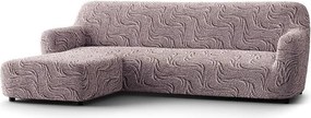 Bielastické poťahy BRILLANTE hnedé sedačka s otomanom vľavo (š. 170 - 300 cm)