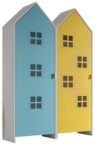 Žlto-svetlomodrá detská šatníková skriňa 115x171,5 cm CASAMI BRUGES – Vipack