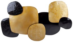 Nástenná dekorácia čierna a zlatá HAFNIUM Beliani