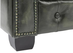 furniture-nabytek.cz - Dvojmiestna pohovka Chesterfield z pravej kože, zelená – 155×90×72 cm