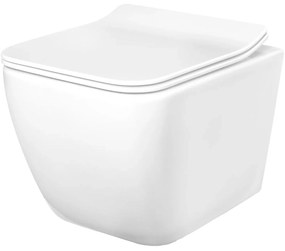 Rea Martin - závesná WC misa Rimless 51x37 s pomaly-padajúcim sedátkom, biela, REA-C8006