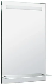 Aqualine Aqualine, LED podsvietené zrkadlo 50x80cm, sklenená polica, gombíkový vypínač, ATH52