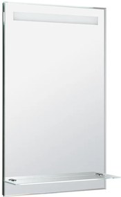 Aqualine Aqualine, LED podsvietené zrkadlo 50x80cm, sklenená polica, gombíkový vypínač, ATH52