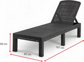 Skladacie ležadlo k bazénu a na terasu PREMIUM - sivé