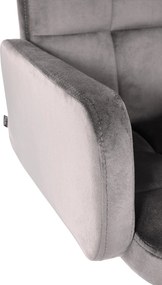 Barová stolička Los Angeles - zamat, biely rám - sivá