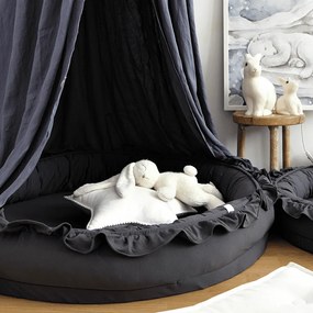 Hniezdo pre deti s volánom grafitová