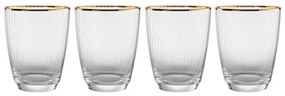 Butlers GOLDEN TWENTIES Sada pohárov na vodu so zlatým okrajom 300 ml 4 ks