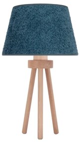 Duolla - Stolná lampa BOUCLE 1xE27/15W/230V pr. 28 cm tyrkysová/drevo