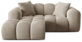 Svetlohnedá ženilková rohová pohovka (ľavý roh/s leňoškou) Treno – Cosmopolitan Design