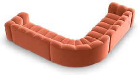 Ružová zamatová modulárna rohová pohovka Lupine – Micadoni