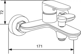 Mexen Milo, nástenná vaňová batéria, zlatá lesklá, 71330-50