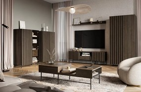 Dizajnová komoda YASMIN 92cm portlandský jaseň + čierna