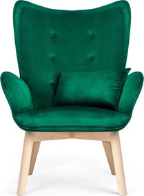 SOFOTEL Kreslo s opierkou na ruky a podnožkou Norse 2046 - tmavozelené